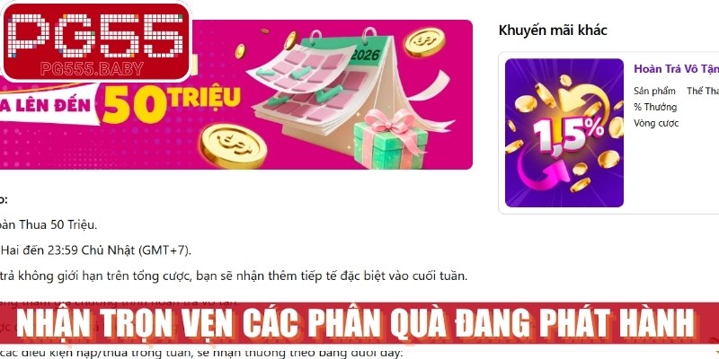 Nhận trọn vẹn các phần quà đang phát hành theo đúng hướng dẫn
